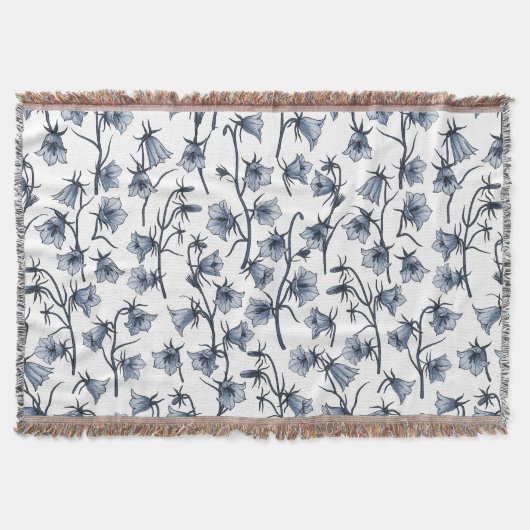 ブルーベル、ハレボルズ、ベルフラワー スローブランケット (正面)