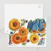 ブルーベル《植物》百日草花葉書 ポストカード (正面/裏面)