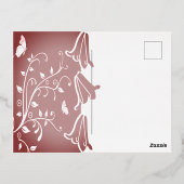 ブルーベル&蝶フォイル結婚式招待状 箔招待状ポストカード (裏面)