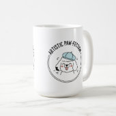 ブルーベレ魅力的ット付きプードルスケッチ コーヒーマグカップ (正面右)