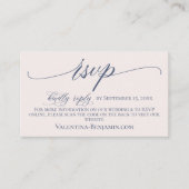 ブルーベージエレガントなウェディングサイトRSVP QRコード エンクロージャーカード (正面)