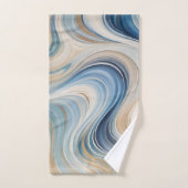 ブルーベージュウェーブズバスタオル バスタオルセット (ハンドタオル)