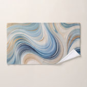 ブルーベージュウェーブズバスタオル バスタオルセット (ハンドタオル)