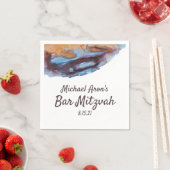 ブルーベージュキャラメルバー（ユダヤ教の）バル・ミツバーナプキンズ スタンダードカクテルナプキン (インサイチュ)