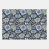 ブルーベージュグリーンチノワセリートイレフローラ誕生日 ラッピングペーパーシート (正面3)