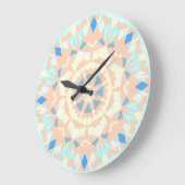 ブルーベージュジオメトリックスターサマー夏期デコール  ラージ壁時計 (傾斜)