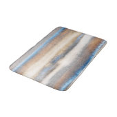 ブルーベージュストライプ抽象芸術 バスマット (アングル)