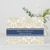 ブルーベージュダマスクリハーサルディナーパーティー 招待状 (スタンド正面)