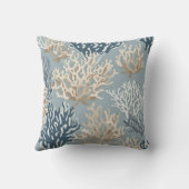 ブルーベージュビーチイコーラルリーフパター航海のン クッション (裏面)