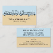 ブルーベージュファーム動物時計獣医 名刺 (正面/裏面)