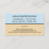 ブルーベージュファーム動物時計獣医 名刺 (裏面)