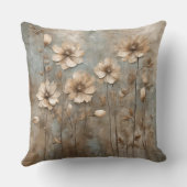 ブルーベージュフローラ装飾 クッション (裏面)