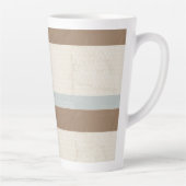 ブルーベージュブラウンソフト水玉模様レトロ背景 カフェラテマグ (右)