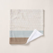 ブルーベージュブラウンソフト水玉模様レトロ背景 バスタオルセット (ウォッシュタオル)