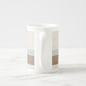 ブルーベージュブラウンソフト水玉模様レトロ背景 ボーンチャイナマグカップ (裏面)