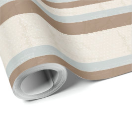 ブルーベージュブラウンソフト水玉模様レトロ背景 ラッピングペーパー