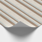 ブルーベージュブラウンソフト水玉模様レトロ背景 ラッピングペーパー (角)