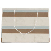 ブルーベージュブラウンソフト水玉模様レトロ背景 ラージペーパーバッグ (正面)