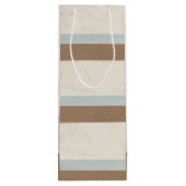 ブルーベージュブラウンソフト水玉模様レトロ背景 ワインギフトバッグ (裏面)