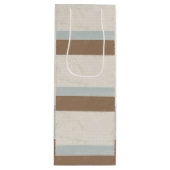 ブルーベージュブラウンソフト水玉模様レトロ背景 ワインギフトバッグ (正面)