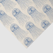 ブルーベージュマリンライフクラゲ模様 薄葉紙 (詳細)