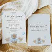 ブルーベージュ我々は赤ちゃんシャワーを心待ちできる 招待状