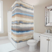 'ブルーベージュ抽象芸術ストライプ' シャワーカーテン (インサイチュ)