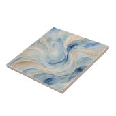 ブルーベージュ波3セラミックタイル タイル (側面)