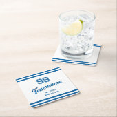 ブルーベースボールクカスタムラブ選手番号&チーム名 スクエアペーパーコースター (インサイチュ)