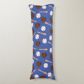 ブルーベースボールスポーツテーマ抱き枕 ボディピロー (正面縦)