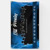 ブルーベースボールダグアウトバナースポーツチーム 横断幕 (縦)