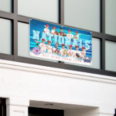 ブルーベースボールチームバナパーソナライズされた- 横断幕 (ビルの外側)