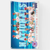 ブルーベースボールチームバナパーソナライズされた- 横断幕 (縦)