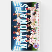 ブルーベースボールチームバナパーソナライズされた- 横断幕 (縦)