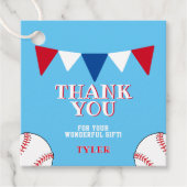 ブルーベースボールボールボーイ誕生日ありがとう フェイバータグ (正面)