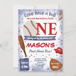 ブルーベースボール1stバースデーパーティの招待状 招待状