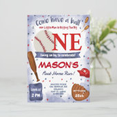 ブルーベースボール1stバースデーパーティの招待状 招待状 (スタンド正面)