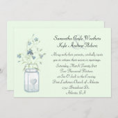 ブルーベ魅力的ルズ&メイソンジャー結婚式招待状 招待状 (正面/裏面)