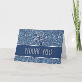 ブルーペイズリーとオークツリー サンキューカード