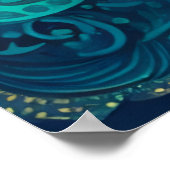 ブルーペイズリーポスター1 ポスター (角)