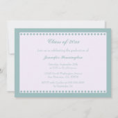 ブルーペイズリー写真卒業パーティー発表 招待状 (裏面)