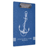 ブルーペイズリー及びホワイト航海のボートいかり2 クリップボード (右)