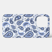 ブルーペイズリー柄 Case-Mate iPhoneケース (裏面 (横))
