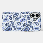 ブルーペイズリー柄 Case-Mate iPhoneケース (裏面 (横))