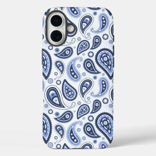 ブルーペイズリー柄 Case-Mate iPhoneケース (裏面)