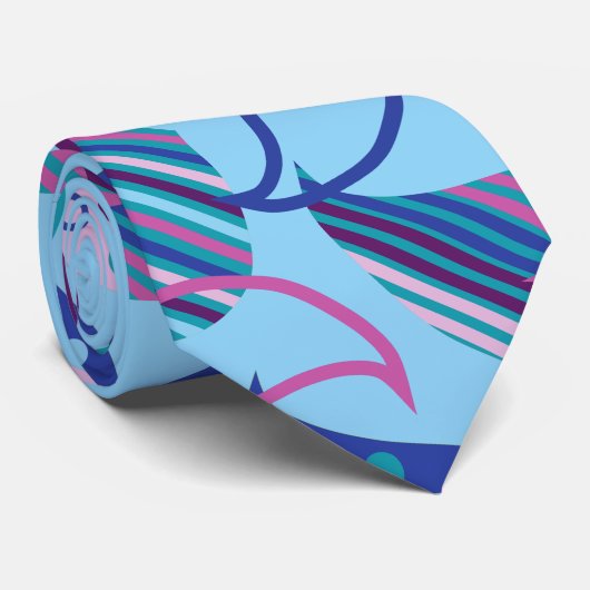 ブルーペイズリー ネクタイ (ロール)