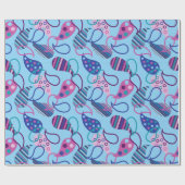 ブルーペイズリー ラッピングペーパー (フラット)