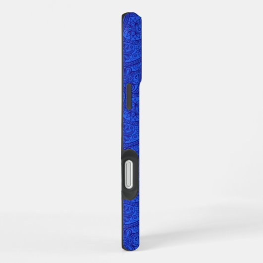 ブルーペイズリー iPhoneケース (右側面)