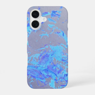 ブルーペイントカラースプラッシュアートiPhoneケース iPhone 16ケース