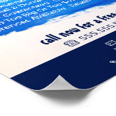 ブルーペイントブラシ、ペインター&デコレータ広告ーズ ポスター (角)